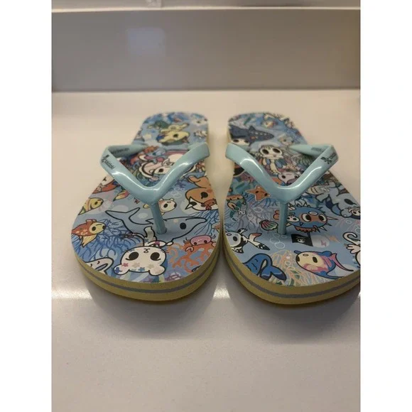 Tokidoki Simone Legno Designed Flip Flop Sandals size 5/6 - Picture 7 of 9
